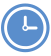 blue clock icon with no numbers